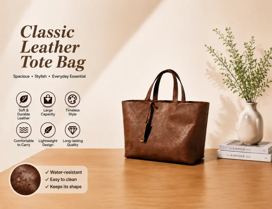 Classic Leather Tote Bag