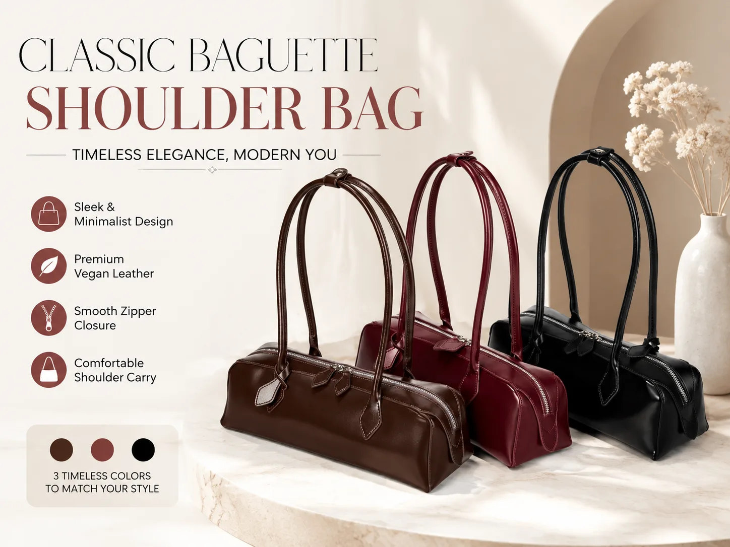 Classic Baguette Shoulder Bag lifestyle view