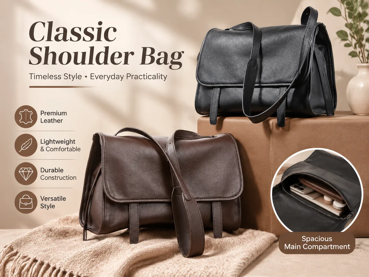 Classic Foldover Shoulder Bag lifestyle view